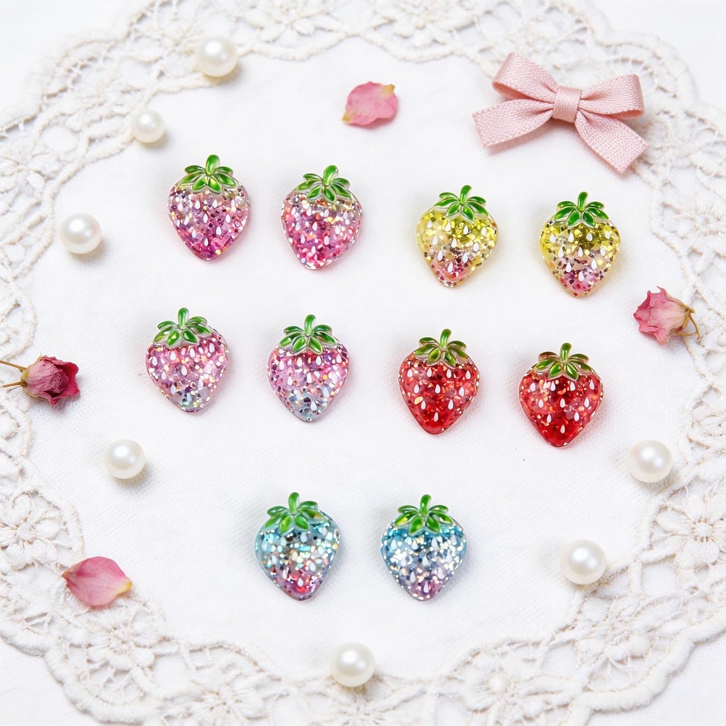Imanes de fresa decorativas para refrigerador, 10 unidades, regalo para niñas y mujeres