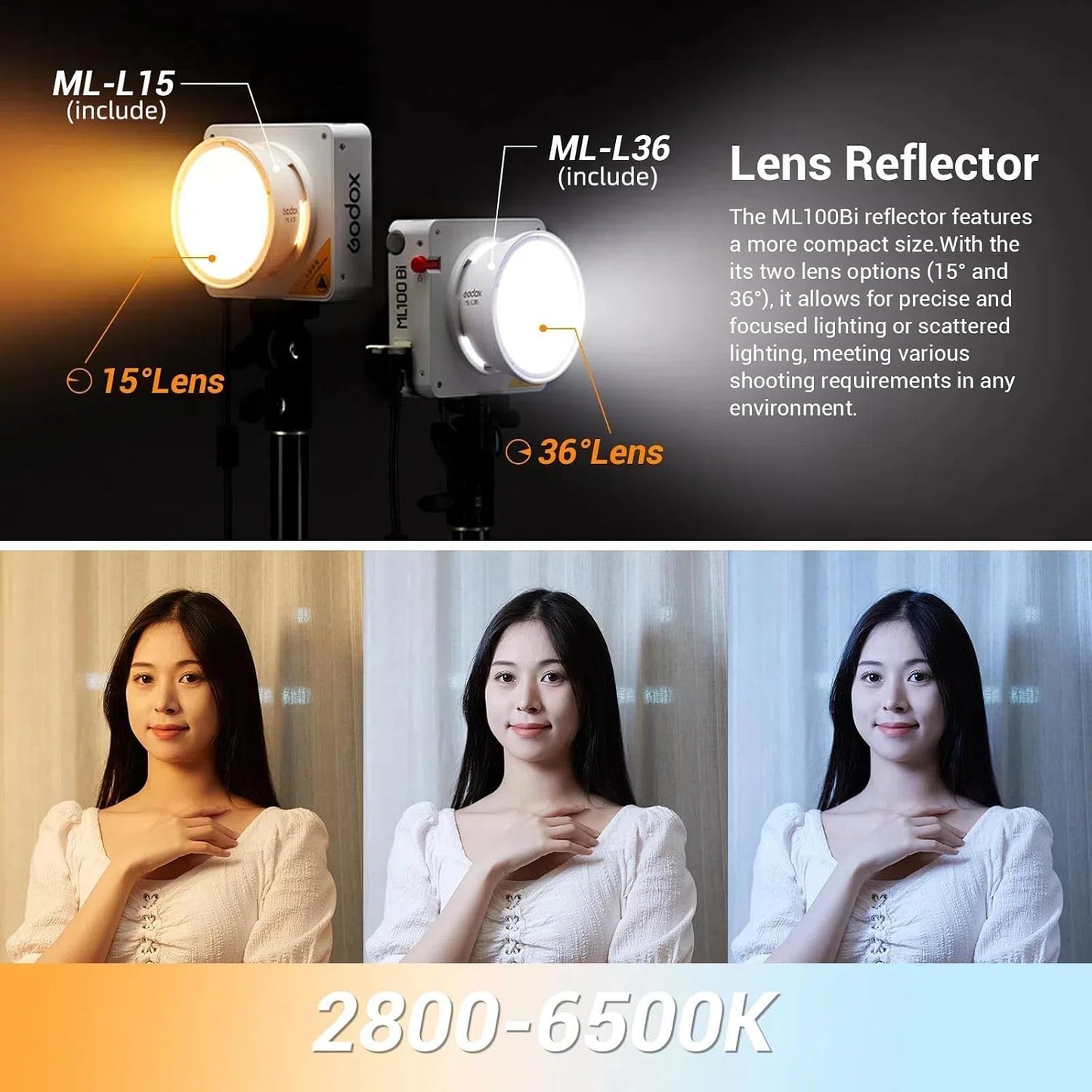 Luz LED bicolor portátil 2800K-6500K