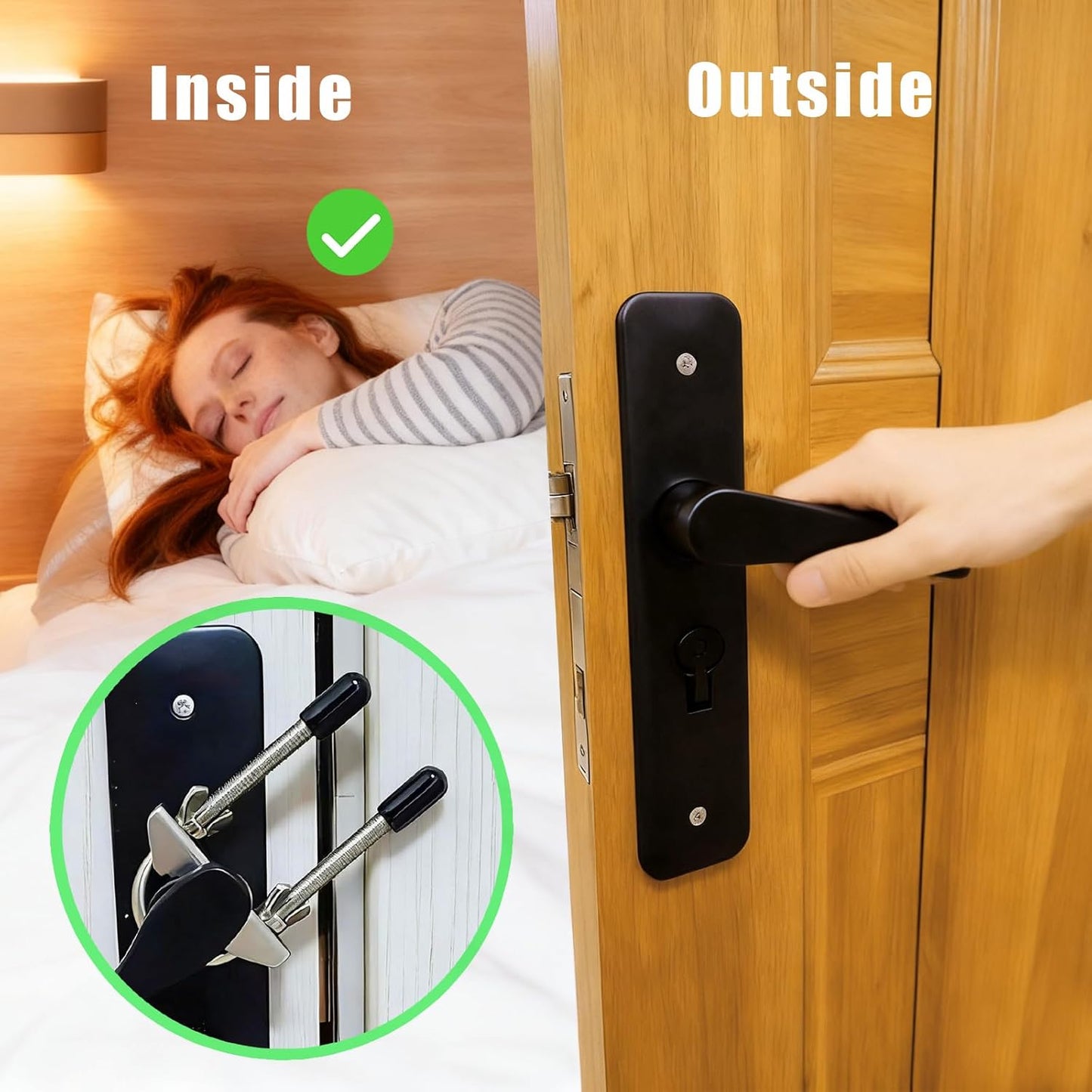 Cerradura seguridad acero inox ajustable puerta viaje