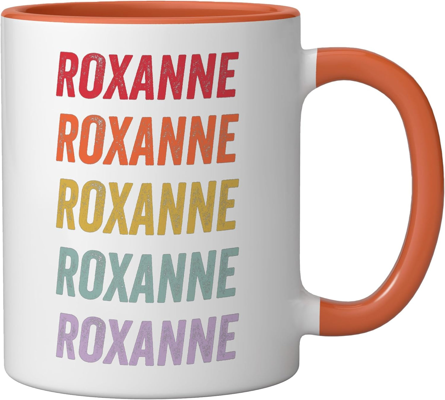 Taza cerámica Roxanne naranja/blanca