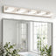 Lámpara baño LED 5 luces 40pulg níquel cepillado giratoria 6000K