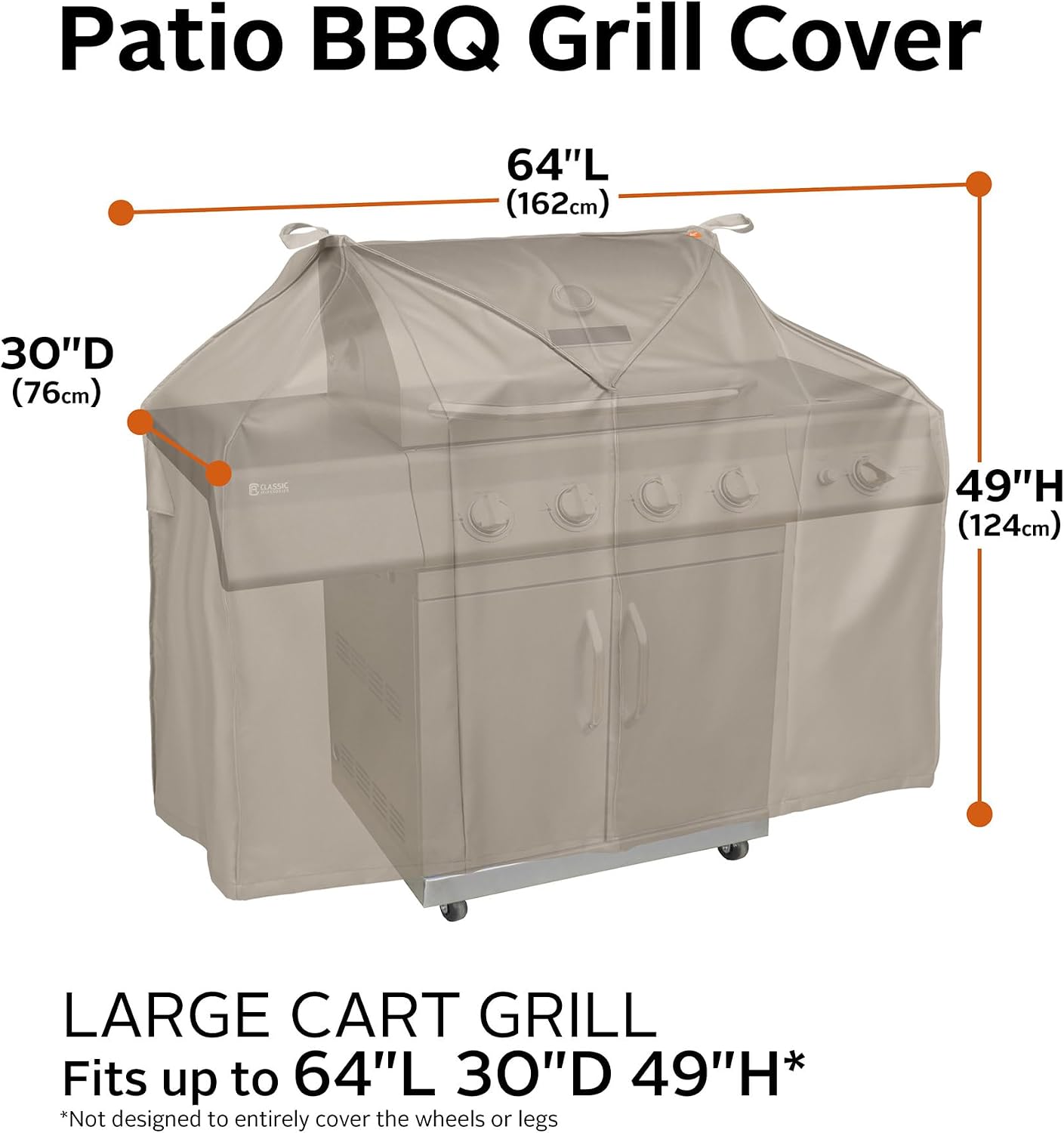 Cubierta parrilla barbacoa 64pulg resistente agua color marrón