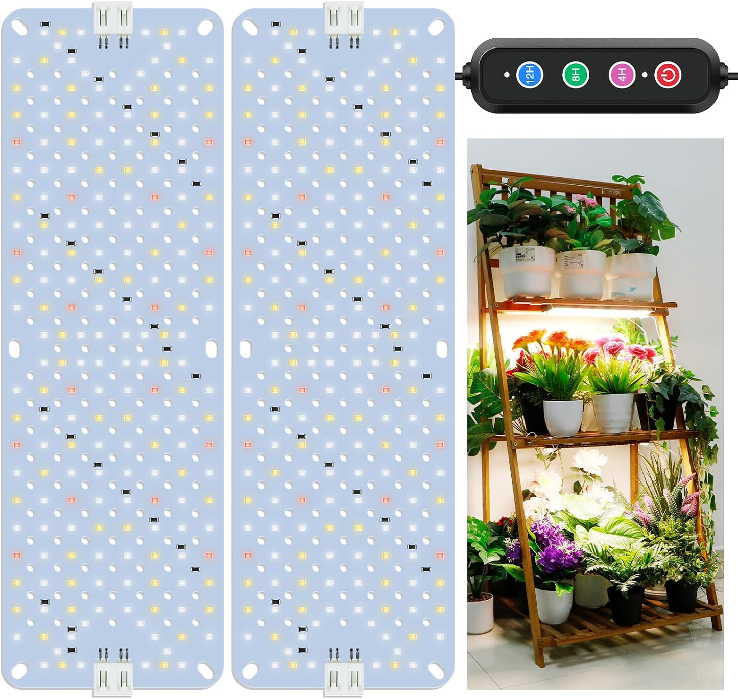 Luz crecimiento plantas interior 24W 384 LEDs espectro completo