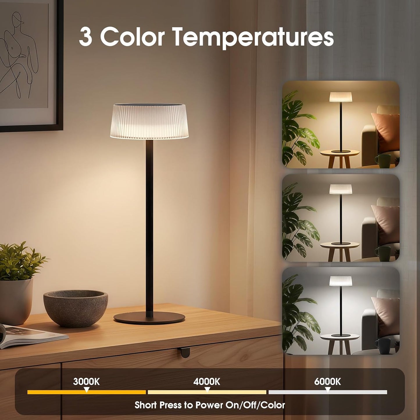 2 Lámparas Solares Mesa LED Recargable IP65 Portátil