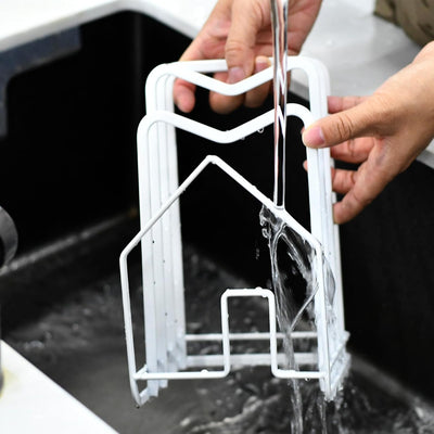 Soporte organizador para tabla de cortar blanco