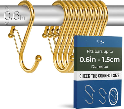 10 Ganchos Metal Forma S Con Hebilla Seguridad Para Barras 0.6pulg