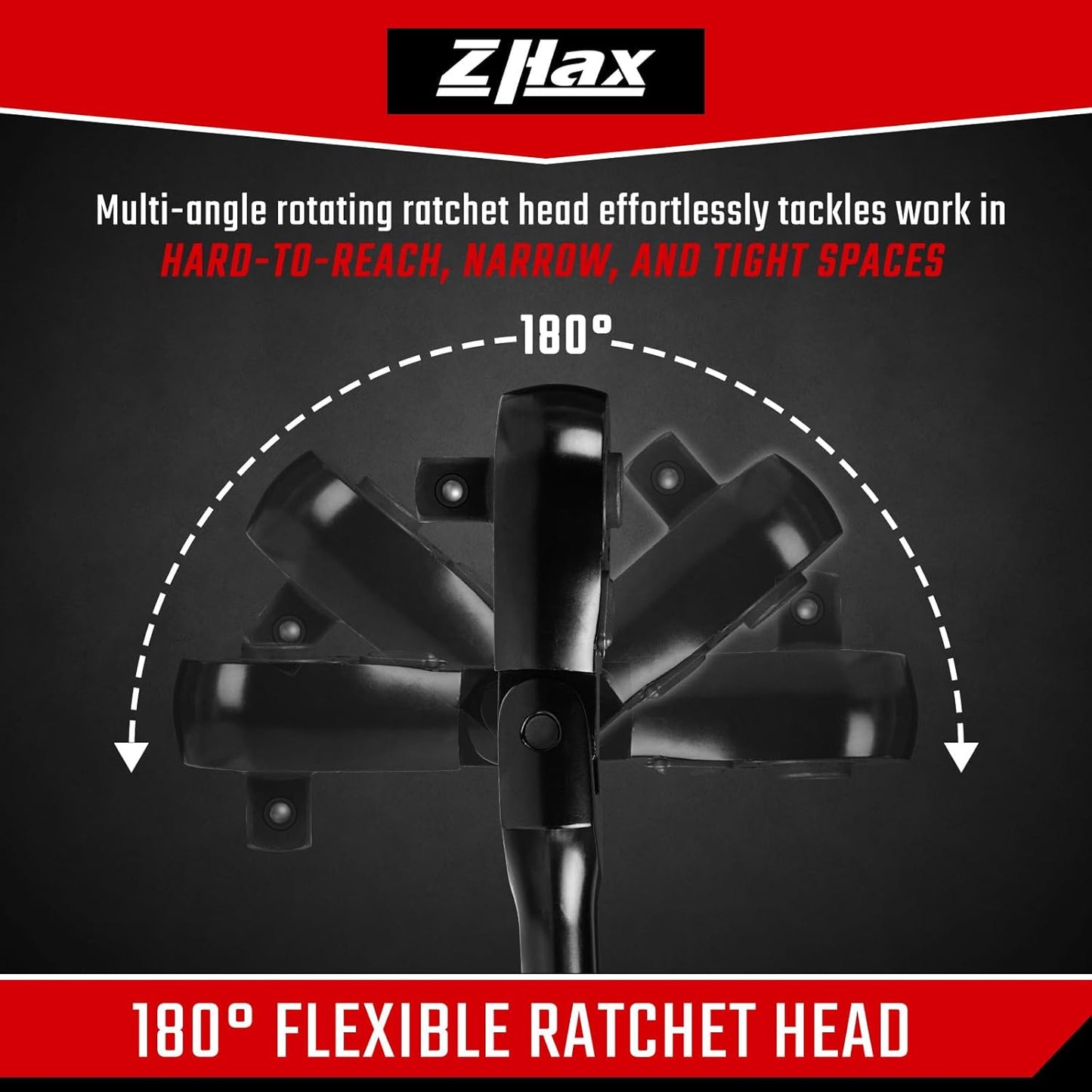 Trinquete flexible 1/4 con 90 dientes arco 4 grados
