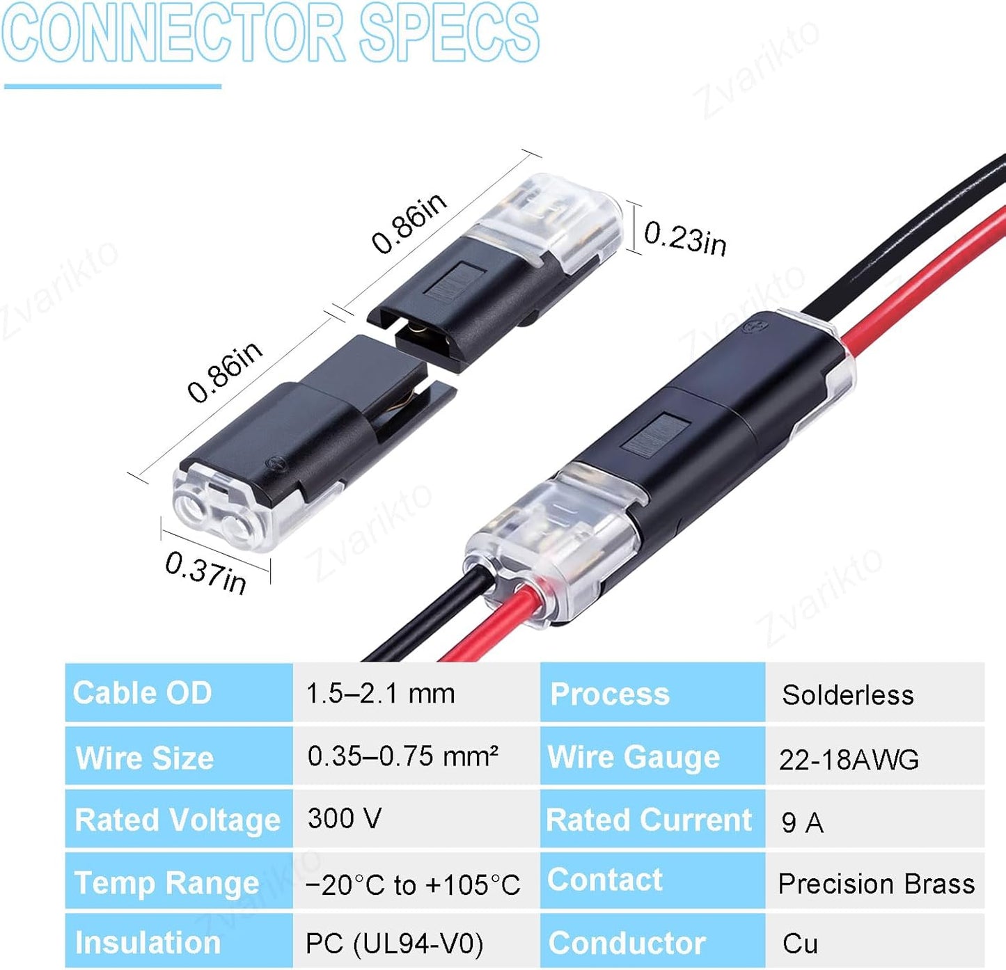 Conectores doble enchufe para tira LED 2 pines conexión rápida