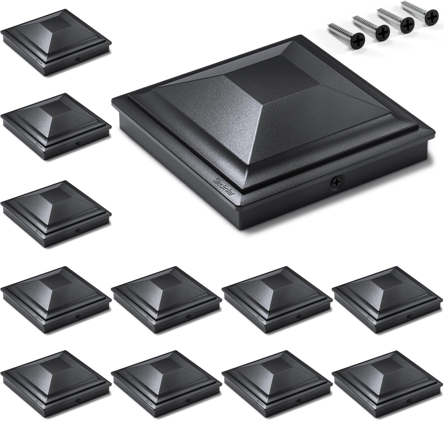 Tapas postes 6x6 pulg color negro 12 pzas impermeables