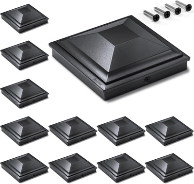 Tapas postes 6x6 pulg color negro 12 pzas impermeables