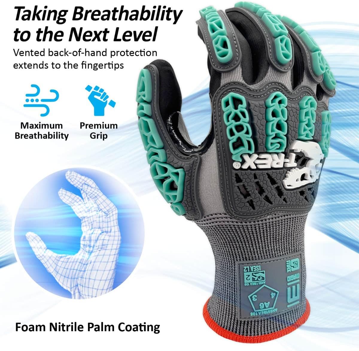Guantes trabajo impacto ANSI A6 nivel 2 talla 8/M