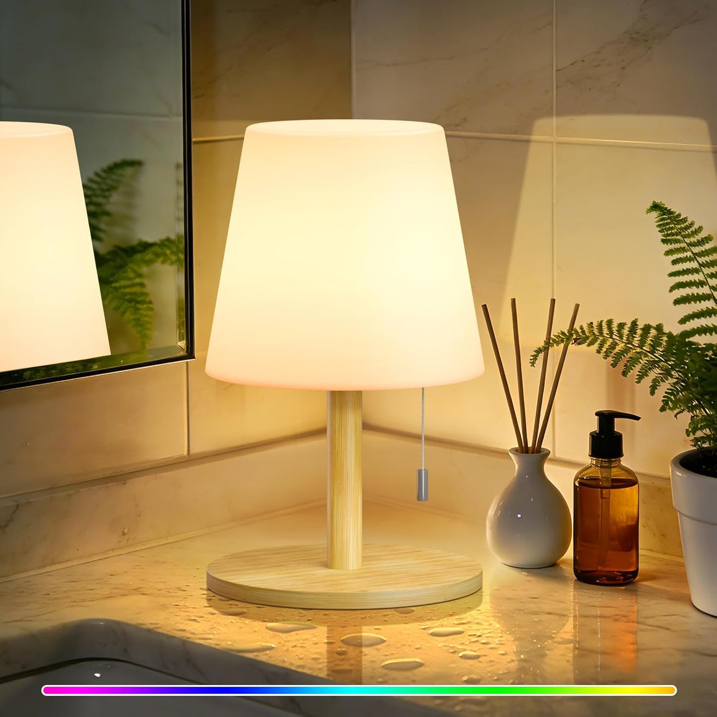 Lámpara ducha impermeable RGB recargable 9.8pulg