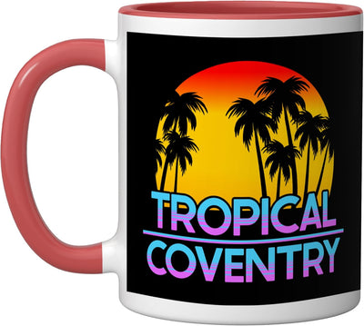Taza cerámica Coventry UK con diseño británico de clima divertido rojo/blanco