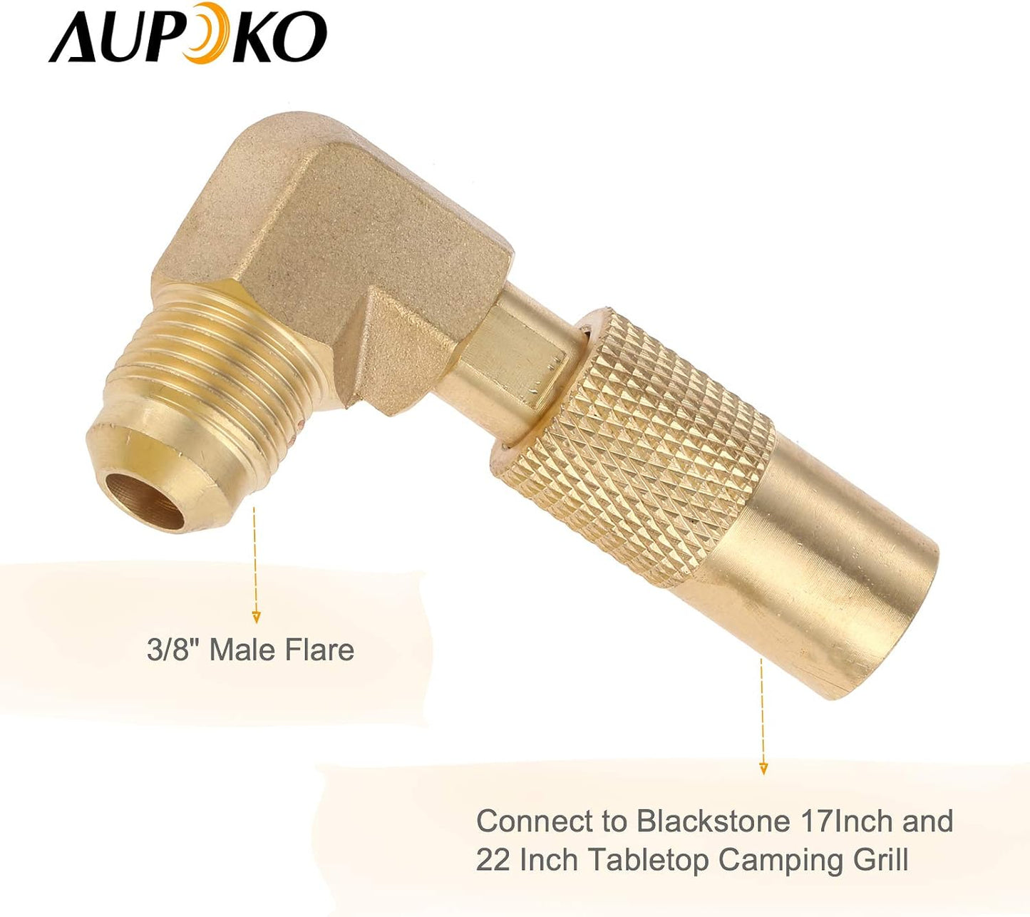 Adaptador codo propano Blackstone conector gas 3/8pulg