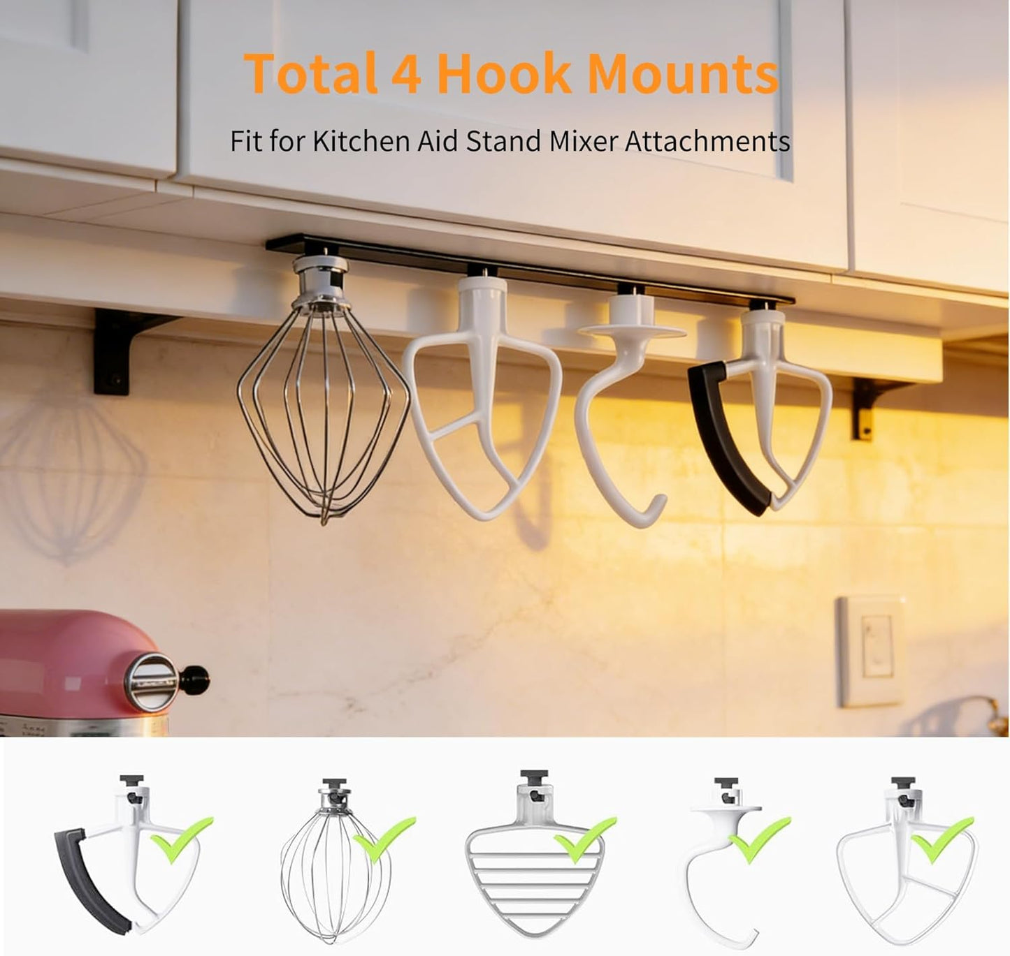 Soporte para mezclador de metal con ganchos fuertes para Kitchenaid