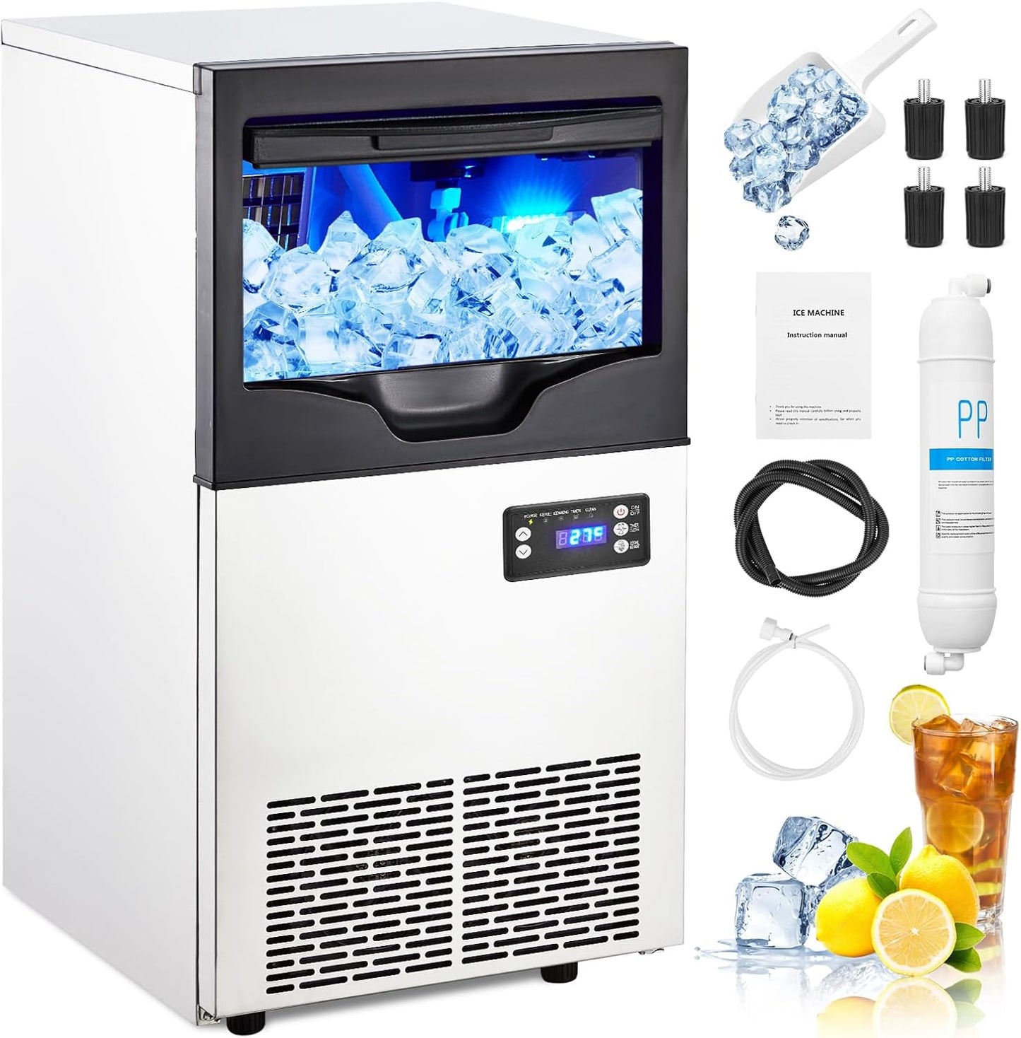 Máquina de hielo comercial alta capacidad 110lbs/24h