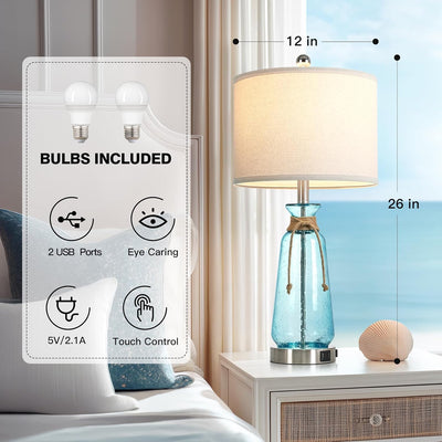 Lámparas náuticas 26pulg sala dormitorio juego 2 regulables USB