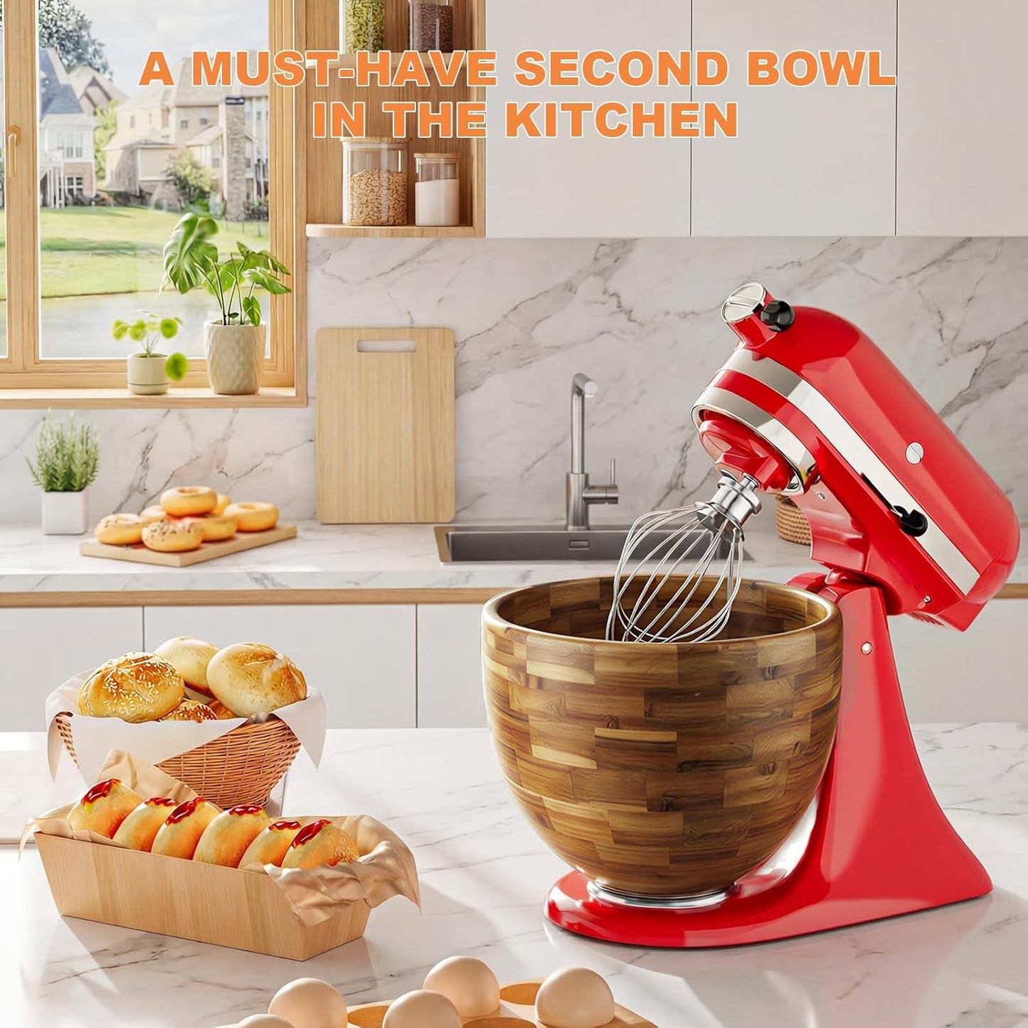 Bowl Mezclar Madera Comp KitchenAid 5qt para Pan y Ensaladas