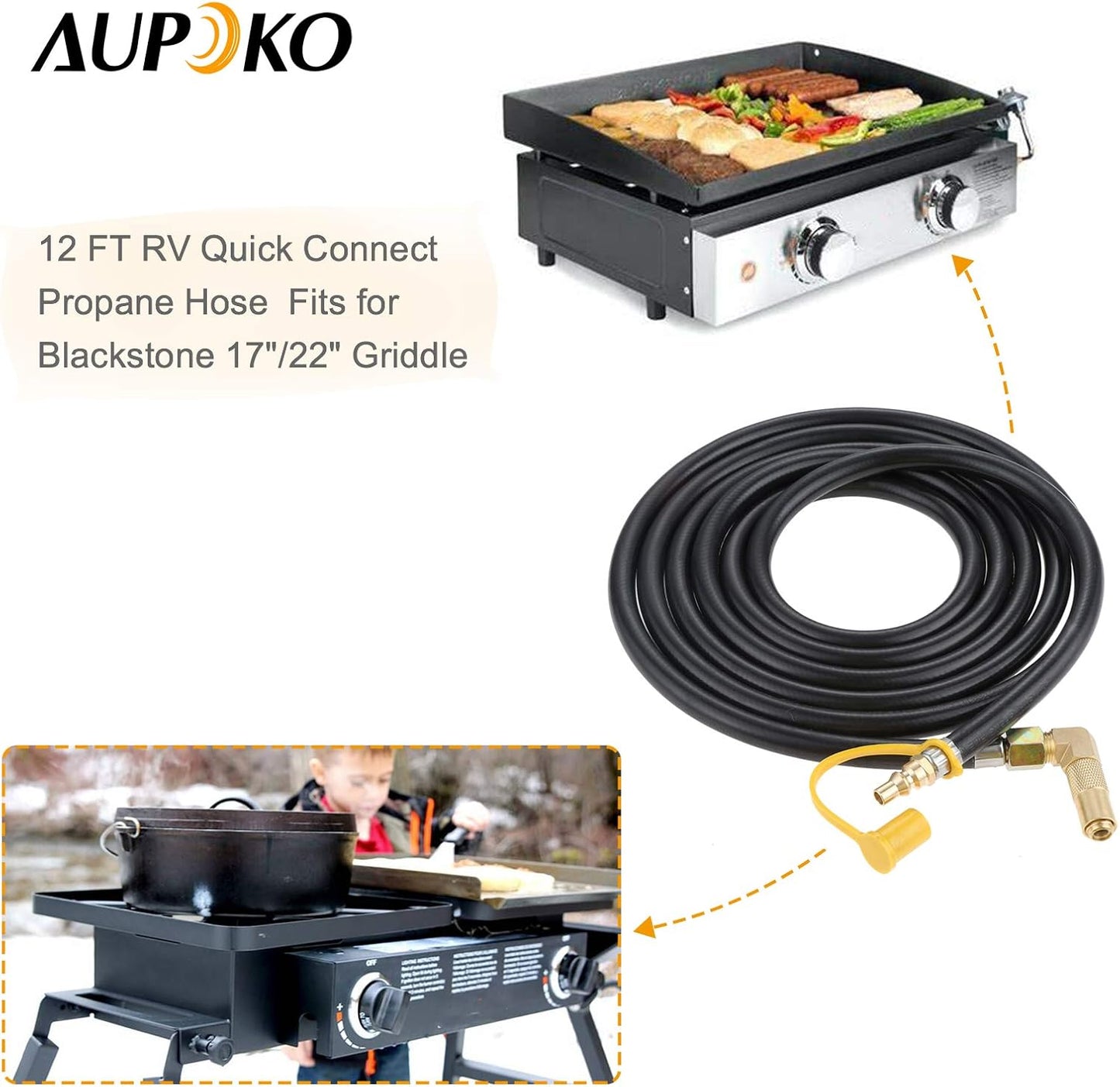 Adaptador codo propano Blackstone conector gas 3/8pulg