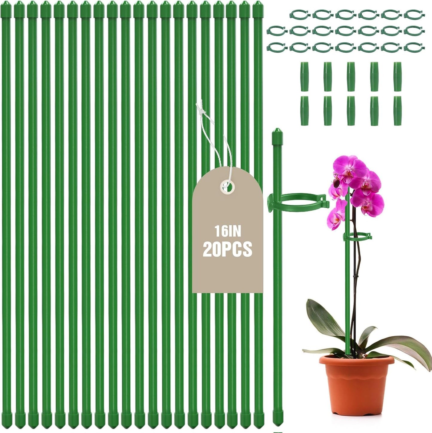 20 Estacas Ajustables para Plantas Altas 16pulg