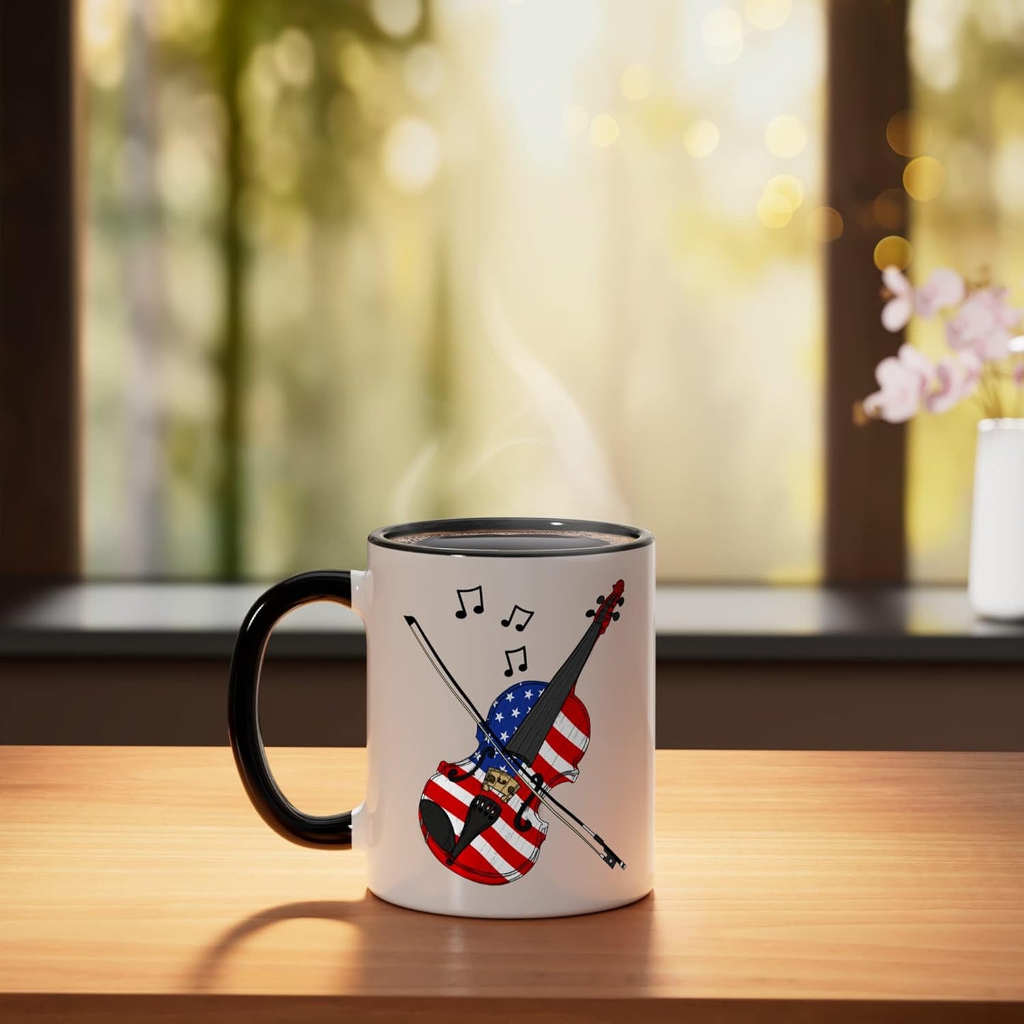 Taza cerámica bandera estadounidense 4 de julio independencia día