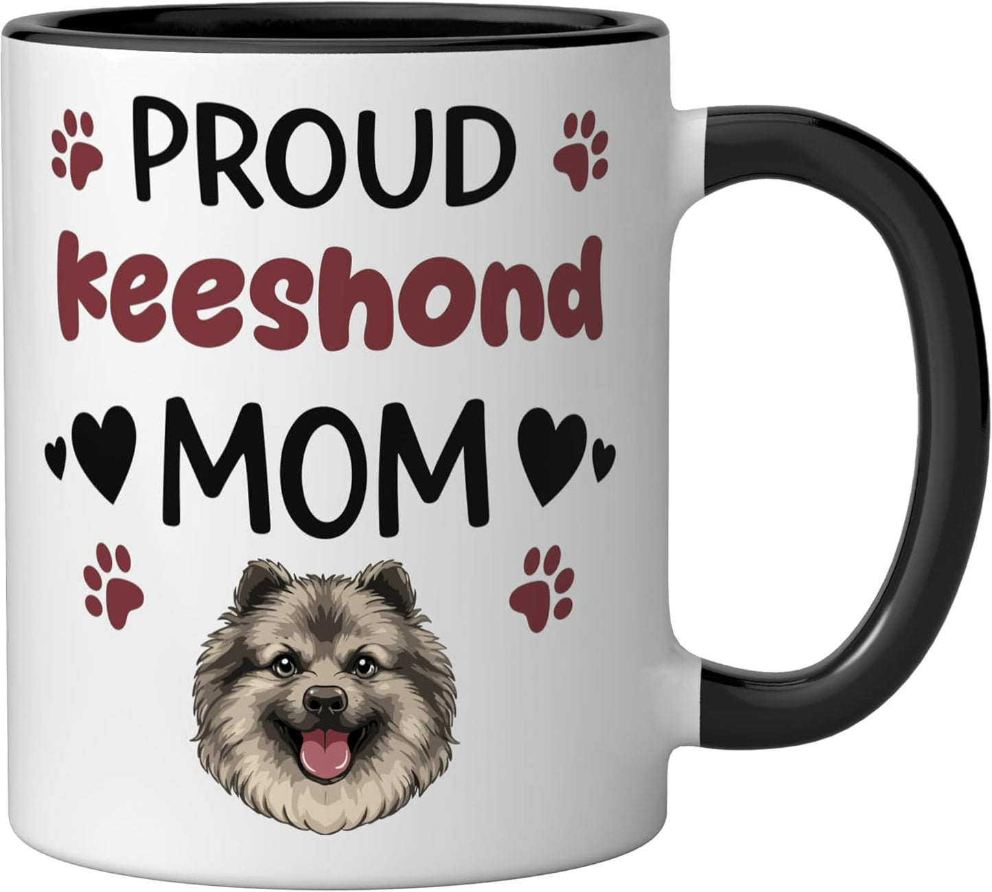 Taza cerámica para amantes del Keeshond negro/blanco