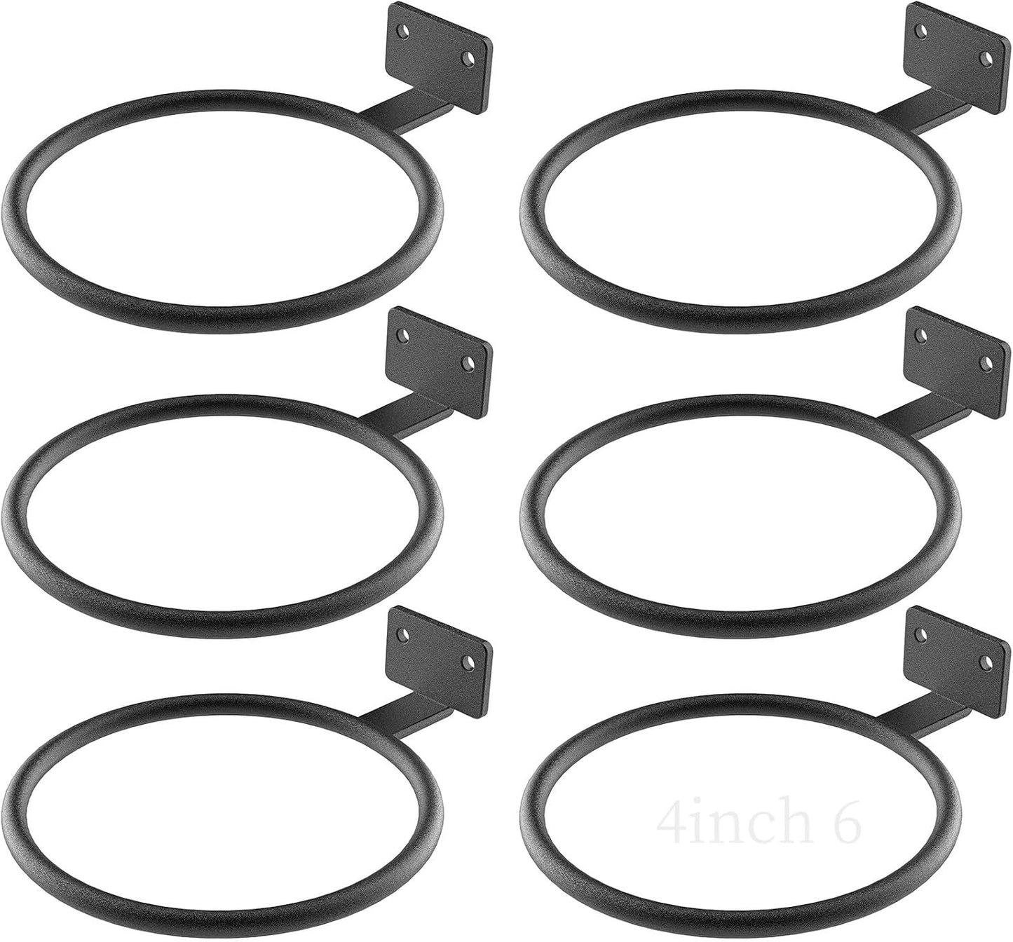 Anillo soporte maceta pared 4pulg juego 6 ganchos metal resistente