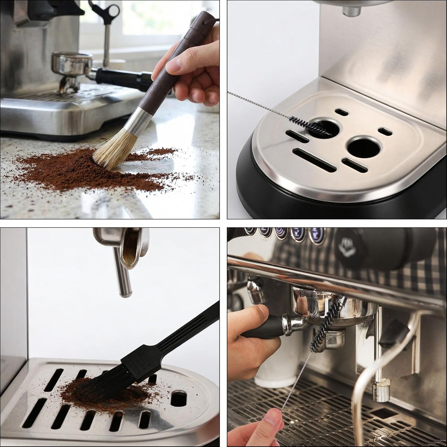 Set 13 Pzas Cepillos Limpieza Cafetera Expreso Mango Largo