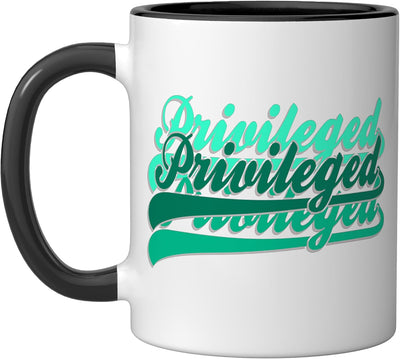 Taza cerámica color teal aqua con diseño gráfico negro/blanco