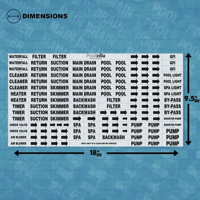 Etiquetas adhesivas impermeables para piscina fontanería 125 pzas