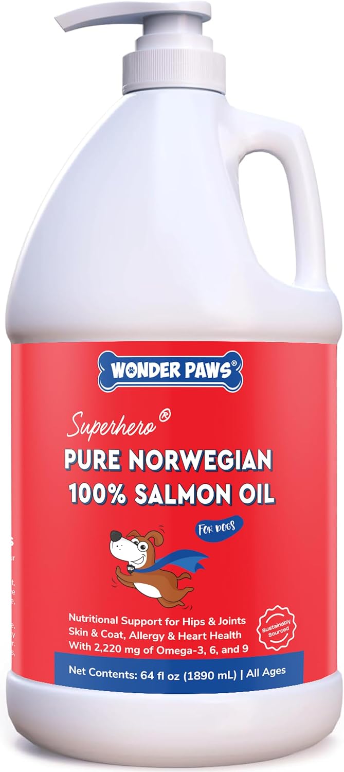 Aceite salmón Omega 3 para perros piel pelaje articulaciones 64oz