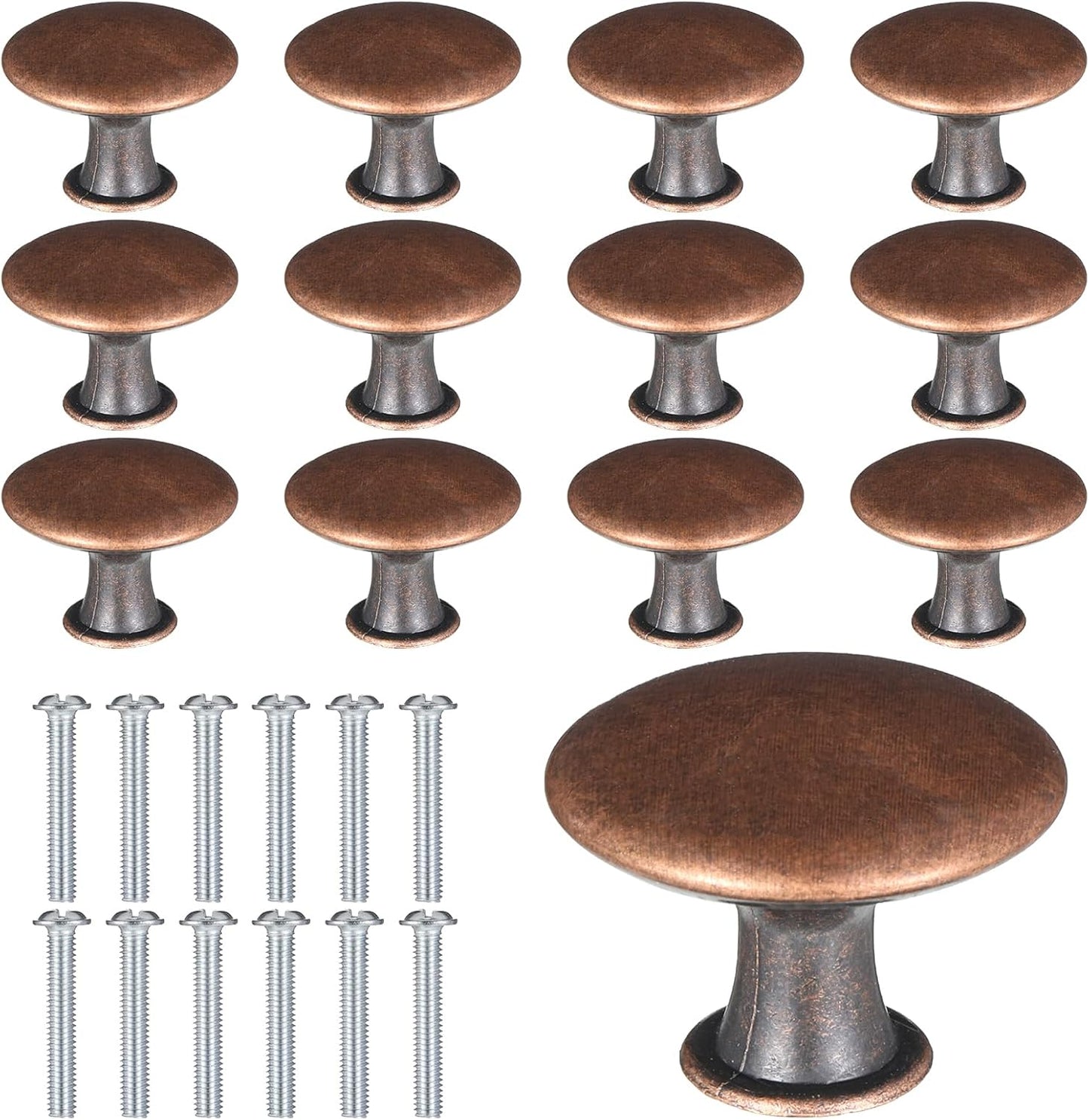 Set 12 Pomos Latón para Gabinetes Cocina 0.83x1.18pulg