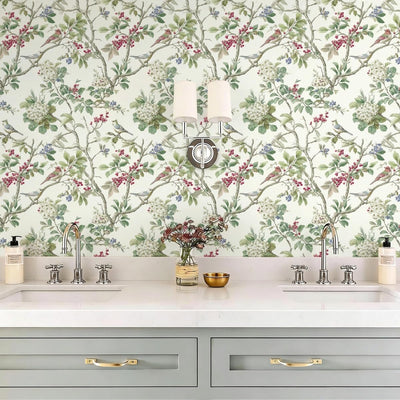 Papel tapiz floral vintage autoadhesivo 16.9x196.8pulg