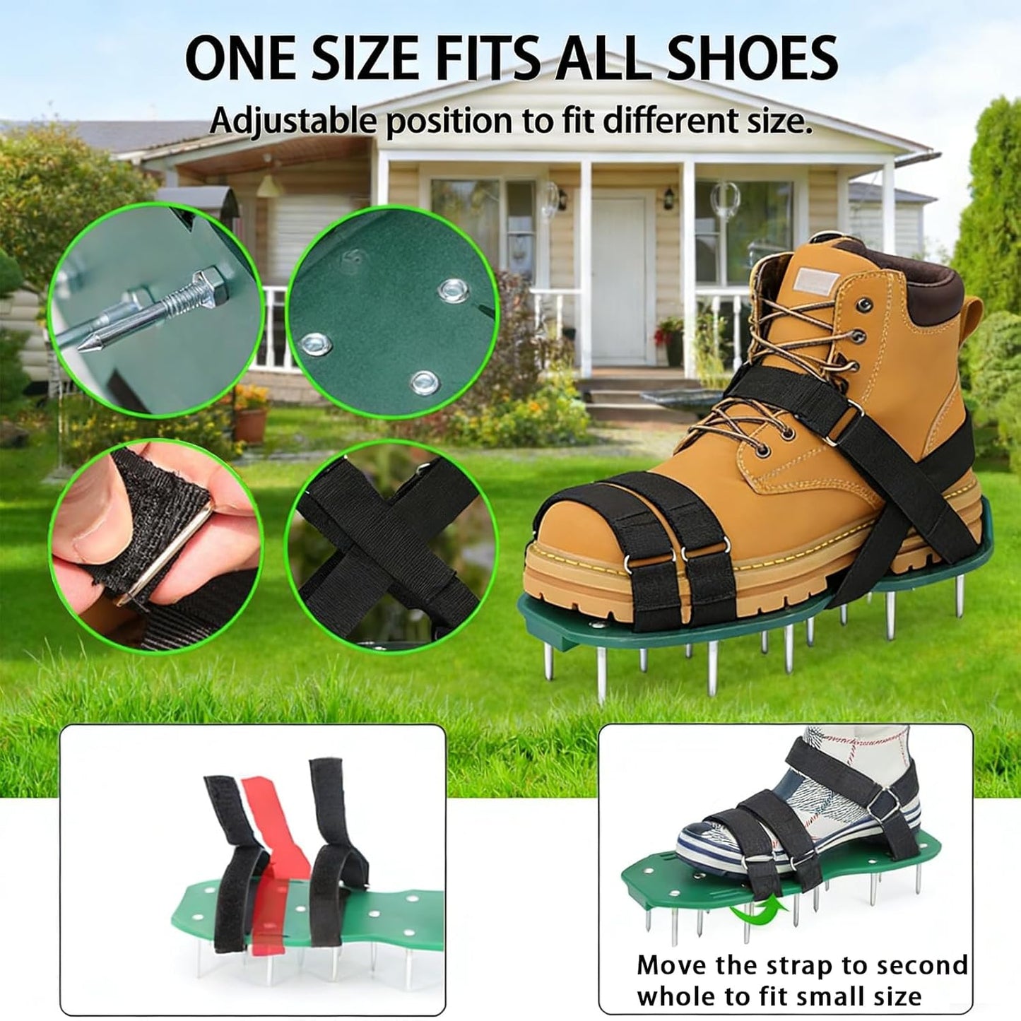 Zapatos aireadores césped con pala guantes 2.2pulg