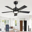 Ventilador techo 42pulg luz app control dimmable motor dc