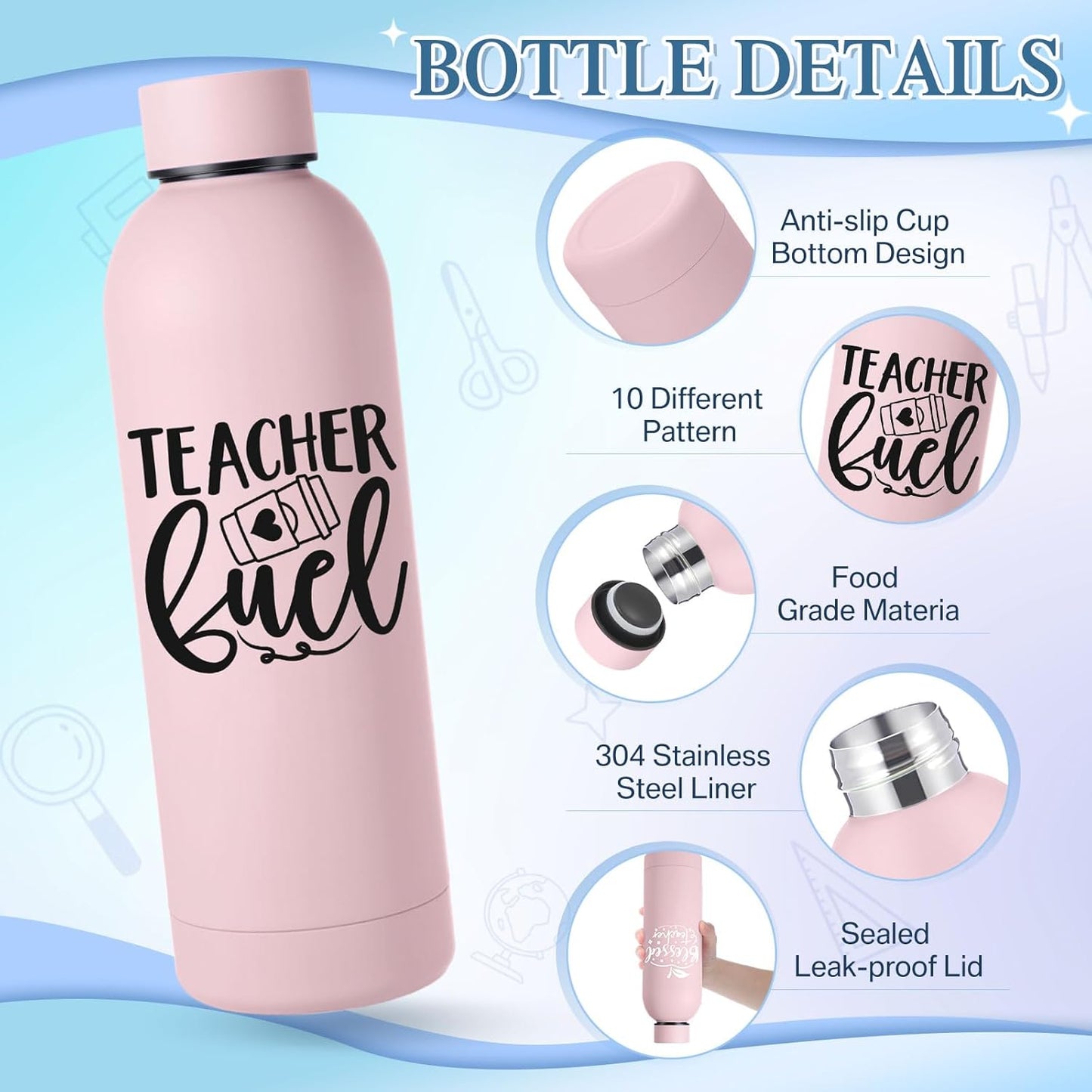 Set 16 Regalos Profesores Botella Agua Acero Inox 17oz