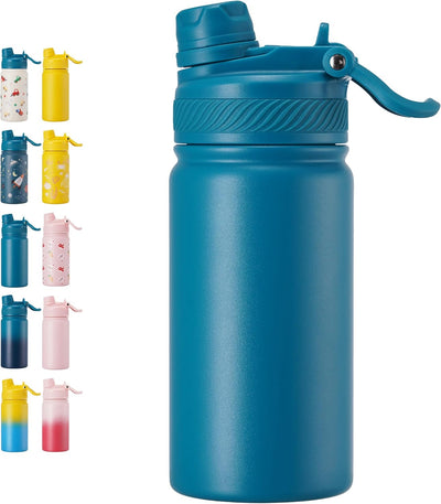 Botella de agua para niños Fijinhom 12 oz acero inoxidable aislada doble pared sin fugas