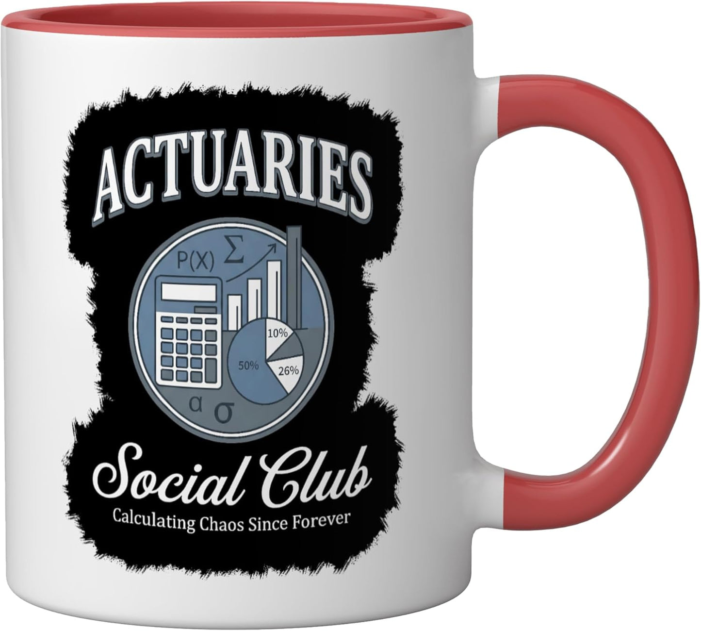Taza Cerámica Actuario Rojo/Blanco