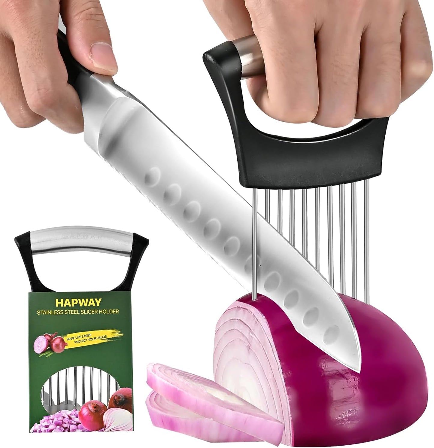 2 Pzas Cortador acero inox para cebolla tomate papa