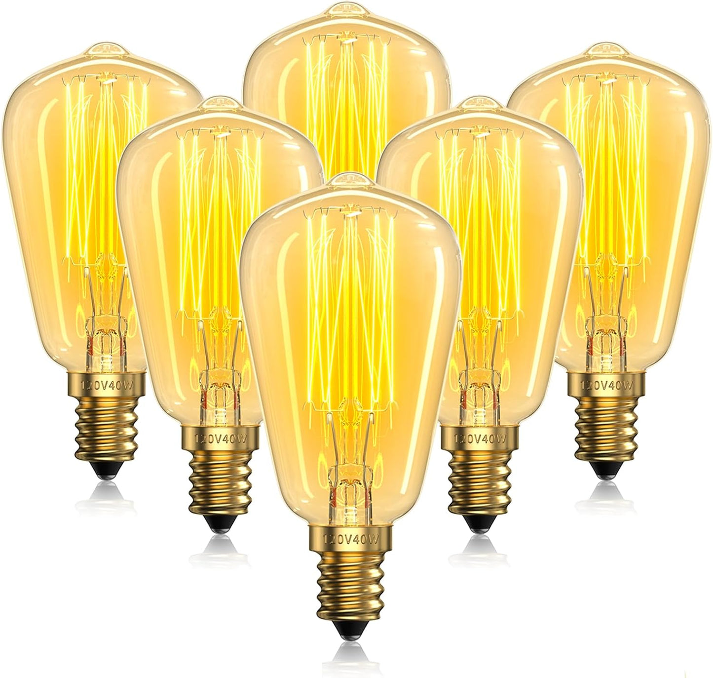 Bombilla E12 Edison ST38 regulable 2200K paquete 6