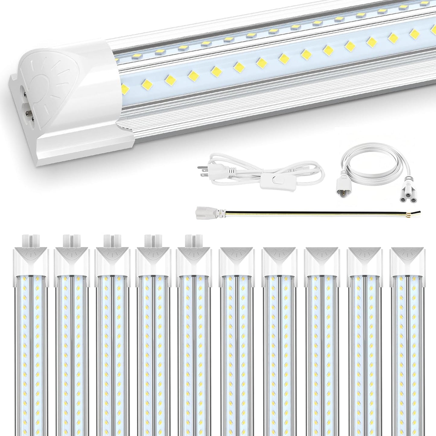Pack 10 Luces LED Tienda 8ft 120W 6500K Blanco Frío T8