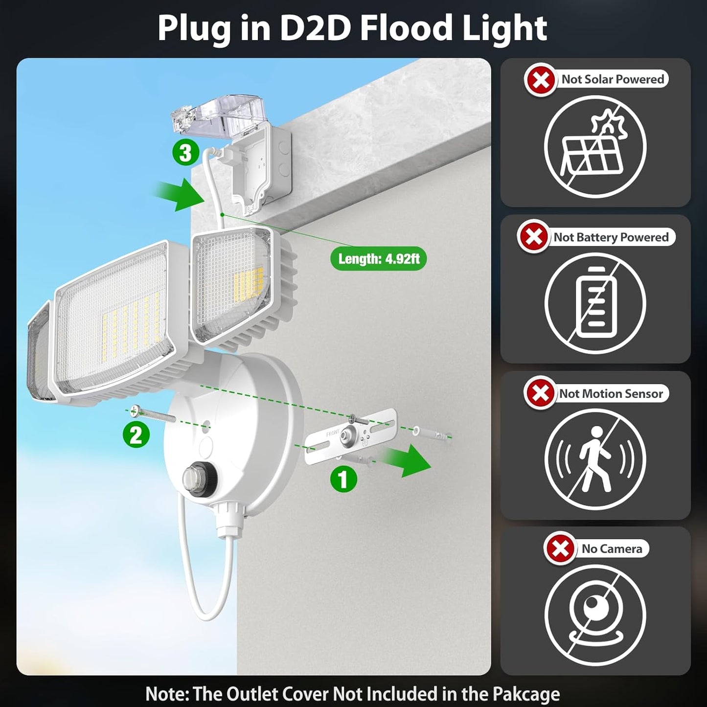 Iluminación exterior 100 W 10000 lm con control remoto IP65