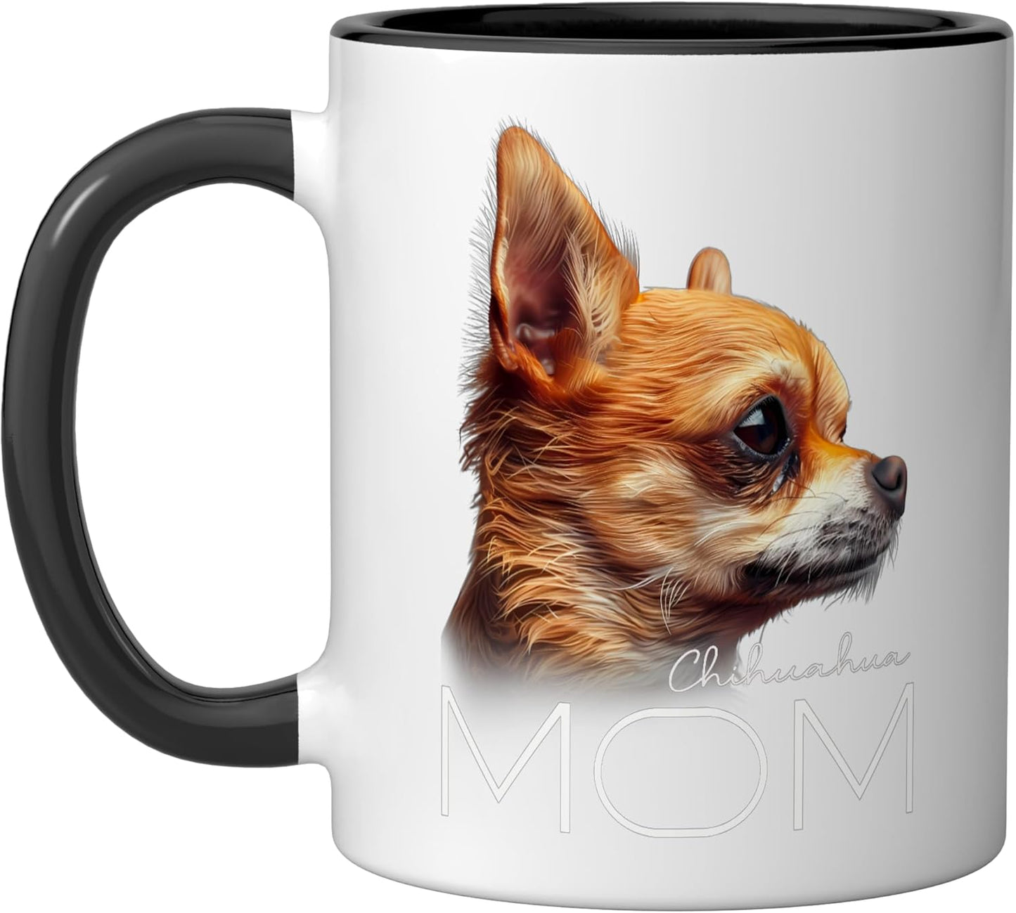 Taza Cerámica para Perros Negro/Blanco