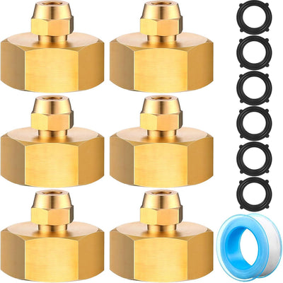 6 Adaptadores manguera jardín 3/4pulg a 1/4pulg
