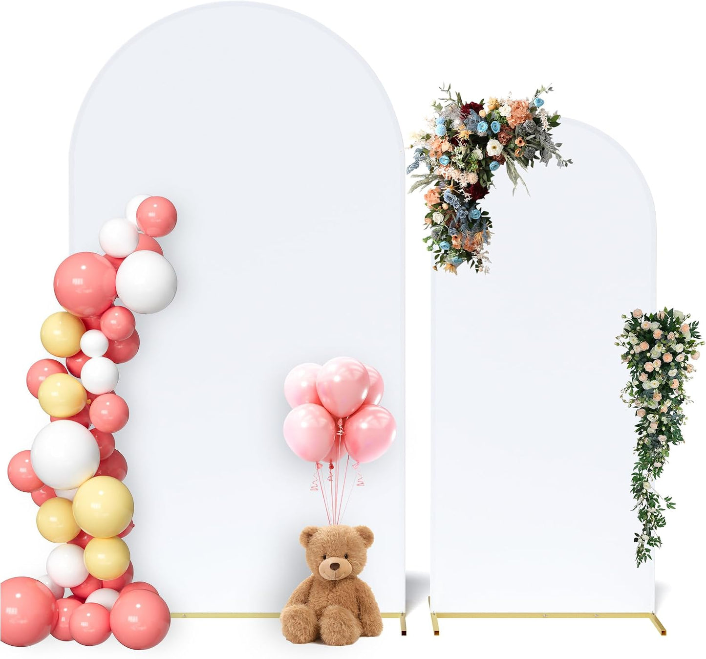 Soporte arco globos metal 6ft con cubierta 2pzas