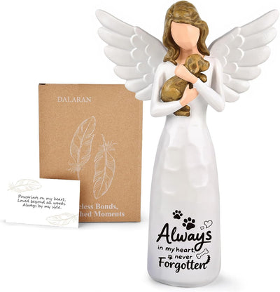 Estatua ángel pintada a mano recuerdo perro 5.5pulg