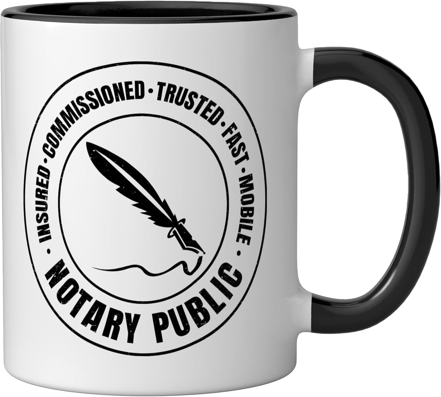Taza cerámica para notario público negro/blanco