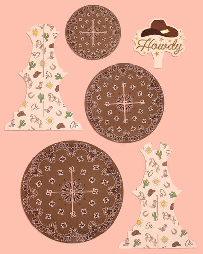 Soporte para cupcakes occidentales 3 niveles fiesta de vaquero