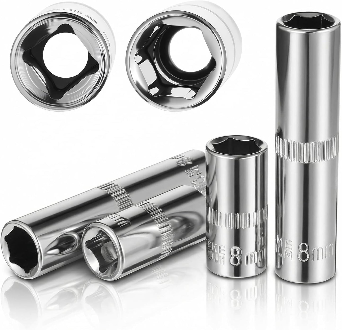 Set 4 llaves de boca acero cromo vanadio 8mm para llave de torque