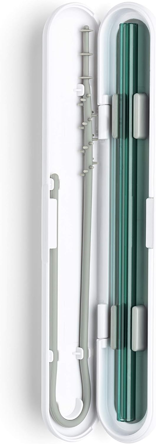 Pajilla vidrio con funda silicona 8pulg verde